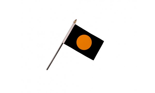 Black with Orange Circle Hand Flags
